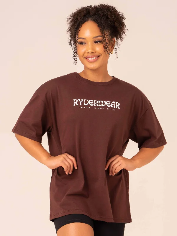 Retro Oversized T-Shirt - Chocolate