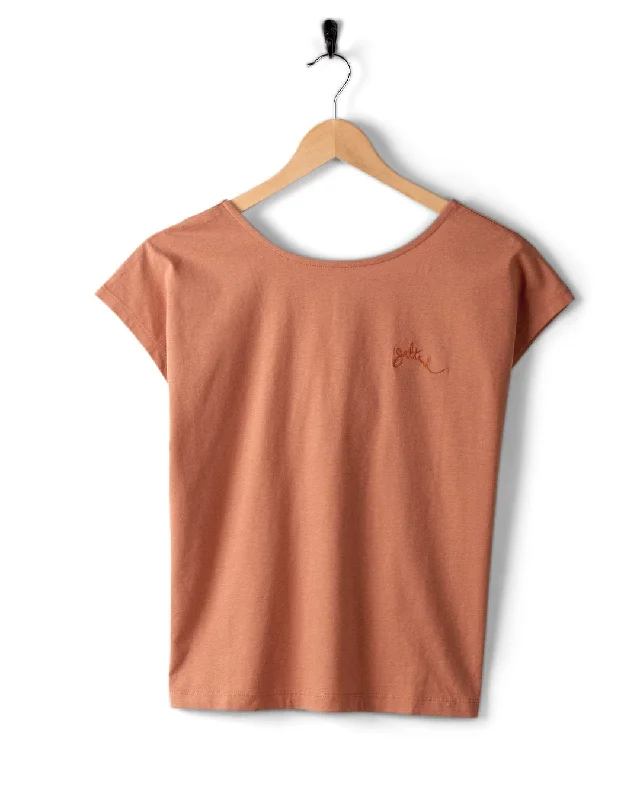 Rhoda - Womens Boxy Drop Back T-Shirt - Brown