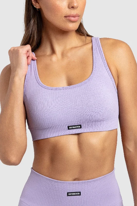 Ribbed Seamless Crop - Soft Purple