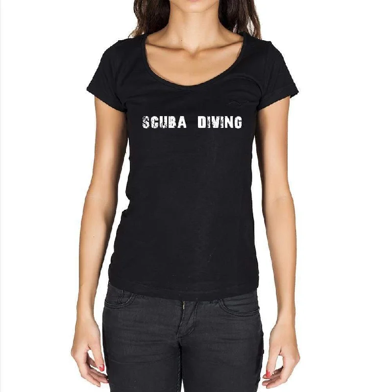 scuba diving, T-Shirt for women, t shirt gift, black