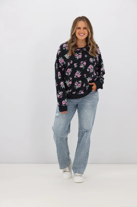 Shine On Label Andie Floral Printed Crew