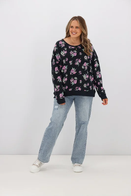 Shine On Label Andie Floral Printed Crew