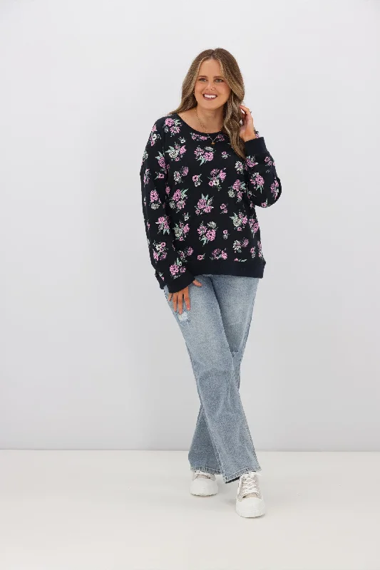 Shine On Label Andie Floral Printed Crew