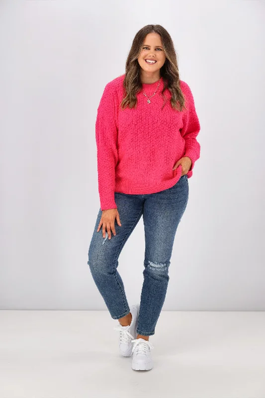 Shine On Label Winnie Moss Stitch Jumper Pink