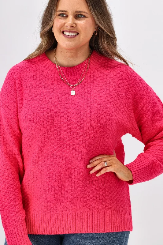 Shine On Label Winnie Moss Stitch Jumper Pink