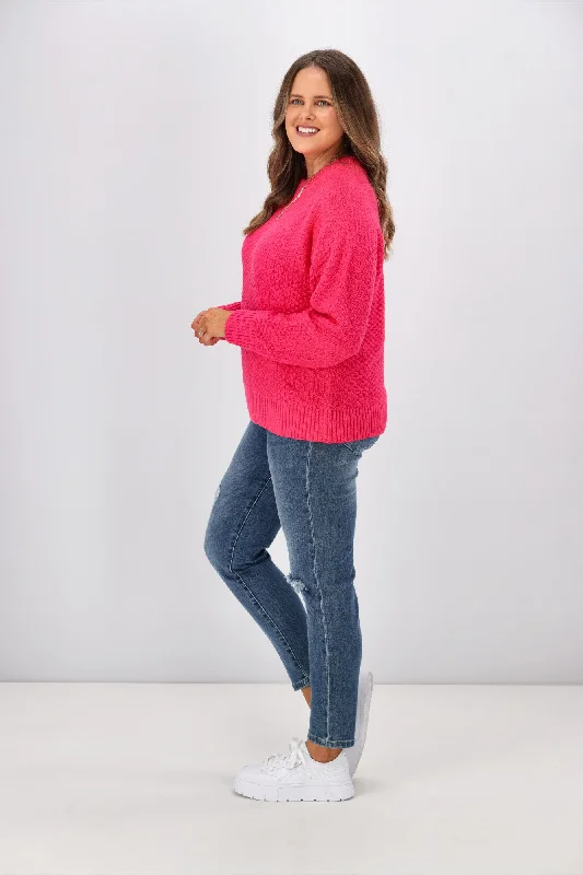 Shine On Label Winnie Moss Stitch Jumper Pink