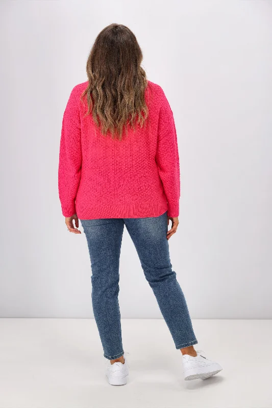 Shine On Label Winnie Moss Stitch Jumper Pink