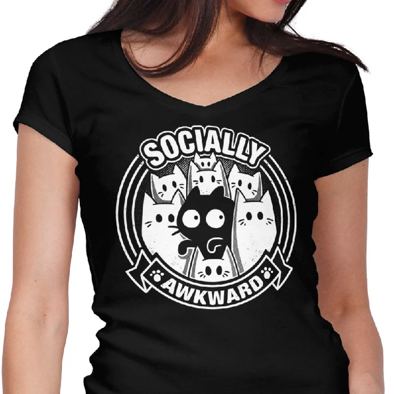 Socially Awkward Cat - Women's V-Neck