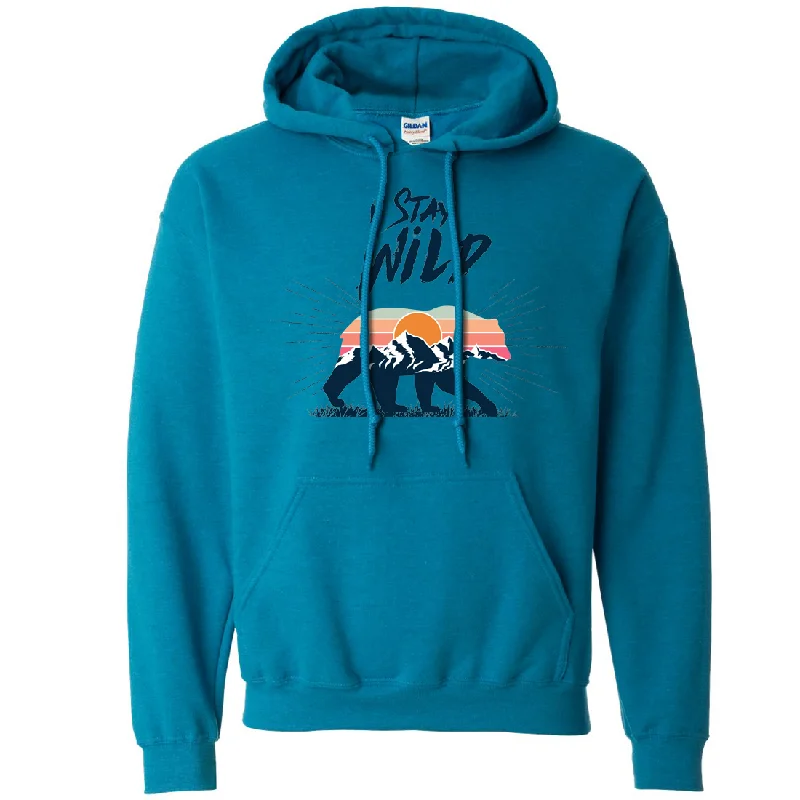 Stay Wild Sunset Bear Sweatshirt Hoodie