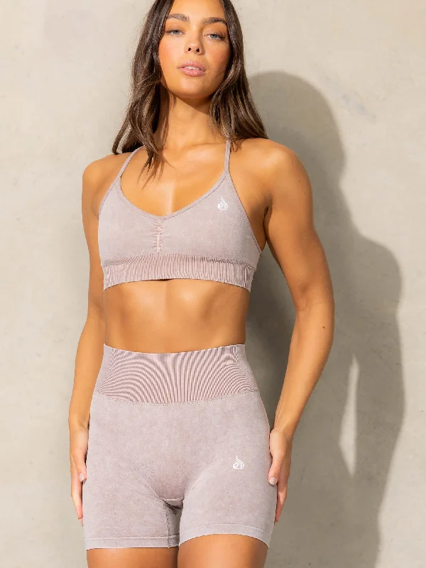 Stonewash Seamless Sports Bra - Fawn Stonewash