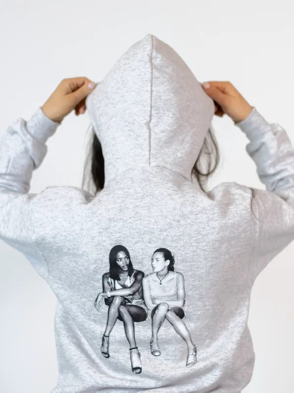 SUPERMODELS HOODIE (rygprint) - GRÅ