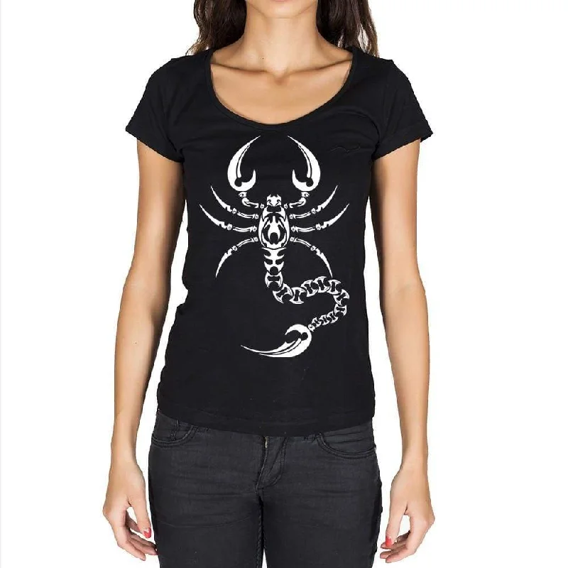 Tribal Scorpion Tattoo Black, Gift Tshirt, Black Women's T-shirt 00165