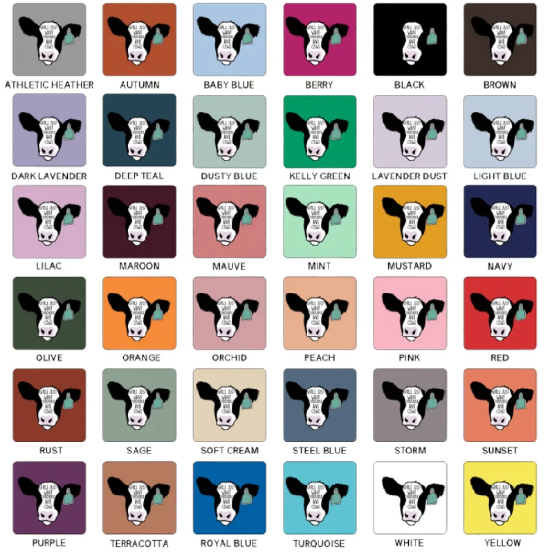 Turquoise and Cows T-Shirt (XS-4XL) - Multiple Colors!