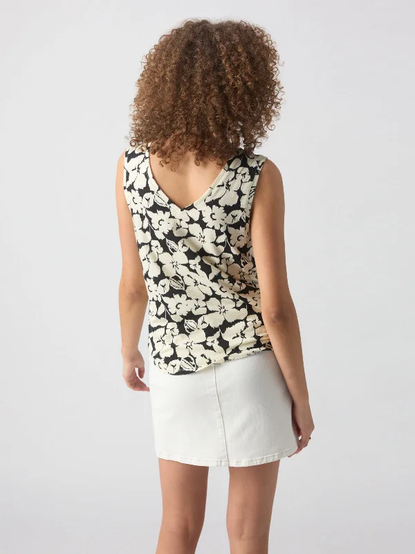 V-Neck Tie Tank Echo Blooms