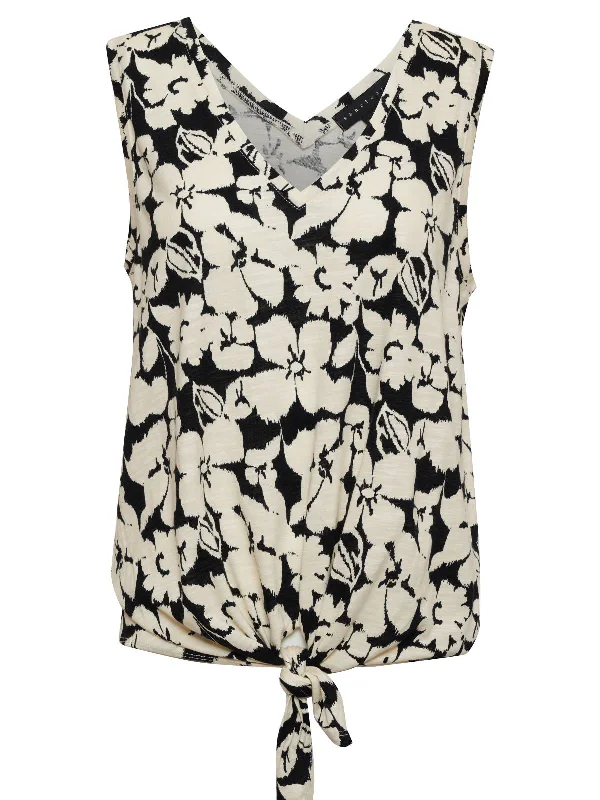 V-Neck Tie Tank Echo Blooms