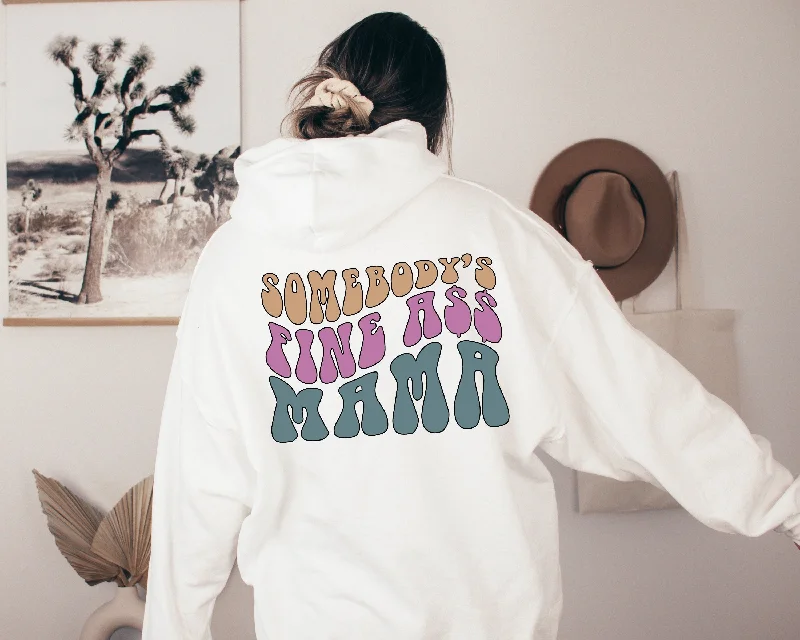 Womens Aesthetic Mama Hoodie - Funny Pregnancy Reveal  Mothers Day Shirt U474