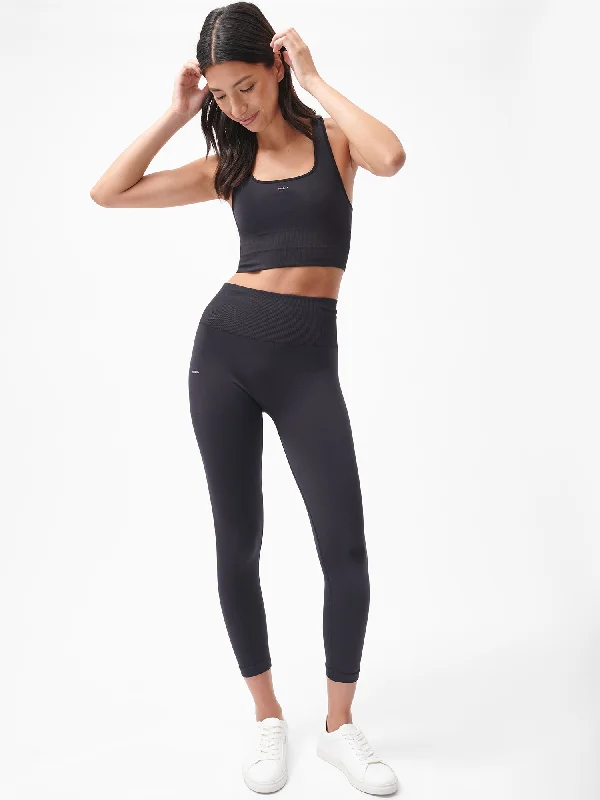 Women's Plant-Stretch Compressive 7/8 Leggings—Black