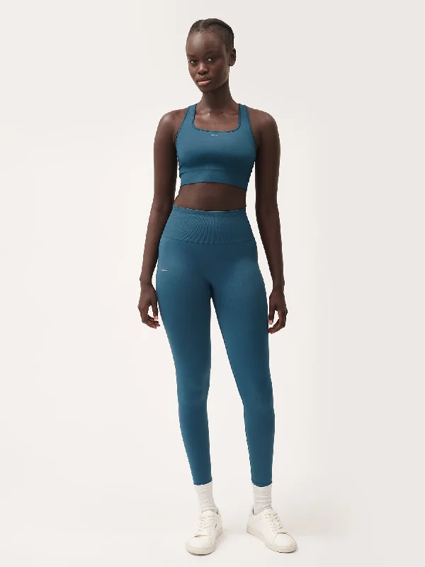 Women's Plant-Stretch Compressive Sports Bra—storm blue