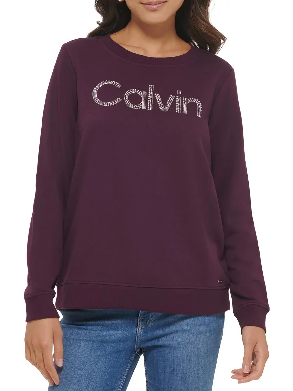 Womens Ribbed Trim Logo Sweatshirt